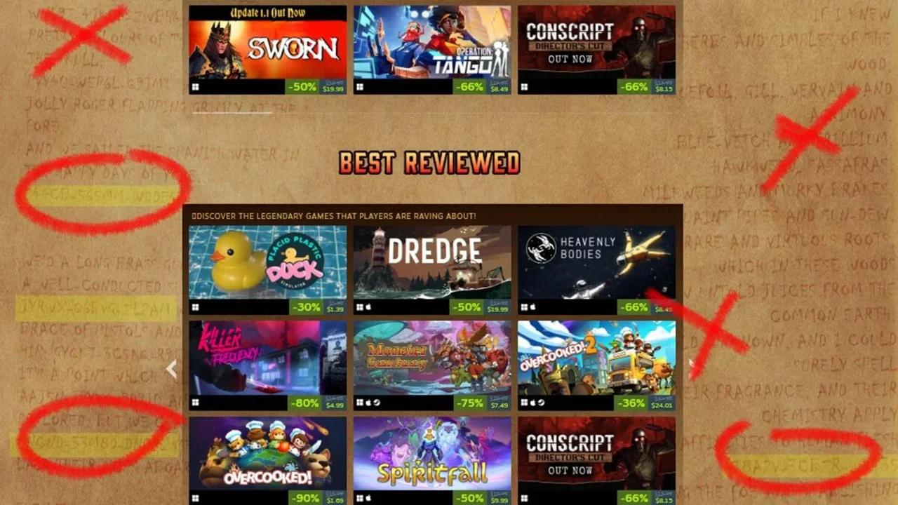 Inacreditável: Códigos de jogos gratuitos escondidos em arte de venda na Steam